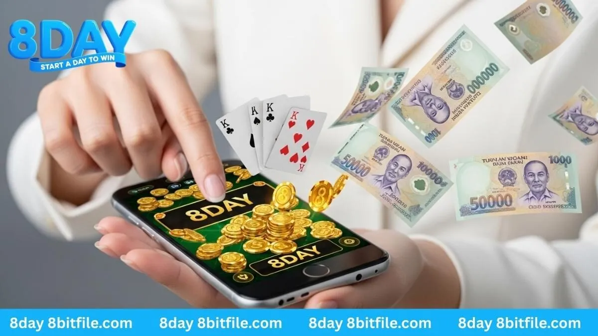 Biến đổi chip vàng và lá bài trong game 8DAY thành tiền thật ngoài đời