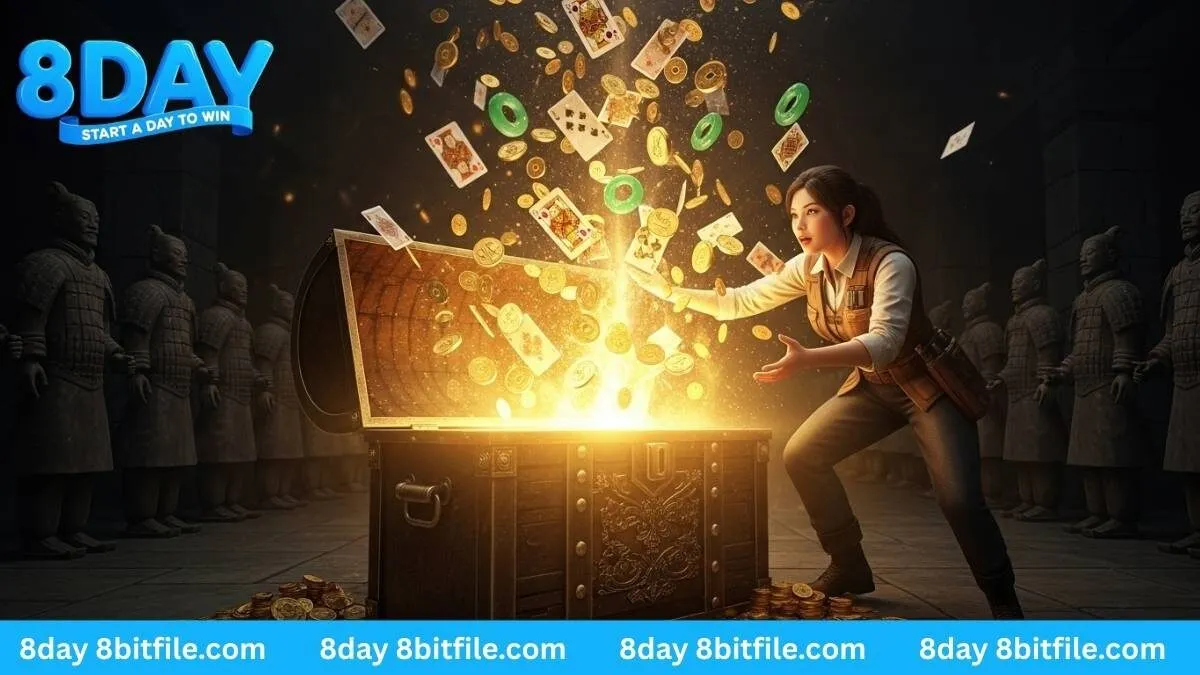 Nữ khảo cổ học khám phá kho báu của Tần Thủy Hoàng trong game BBIN 8DAY với vàng và lá bài đất nung