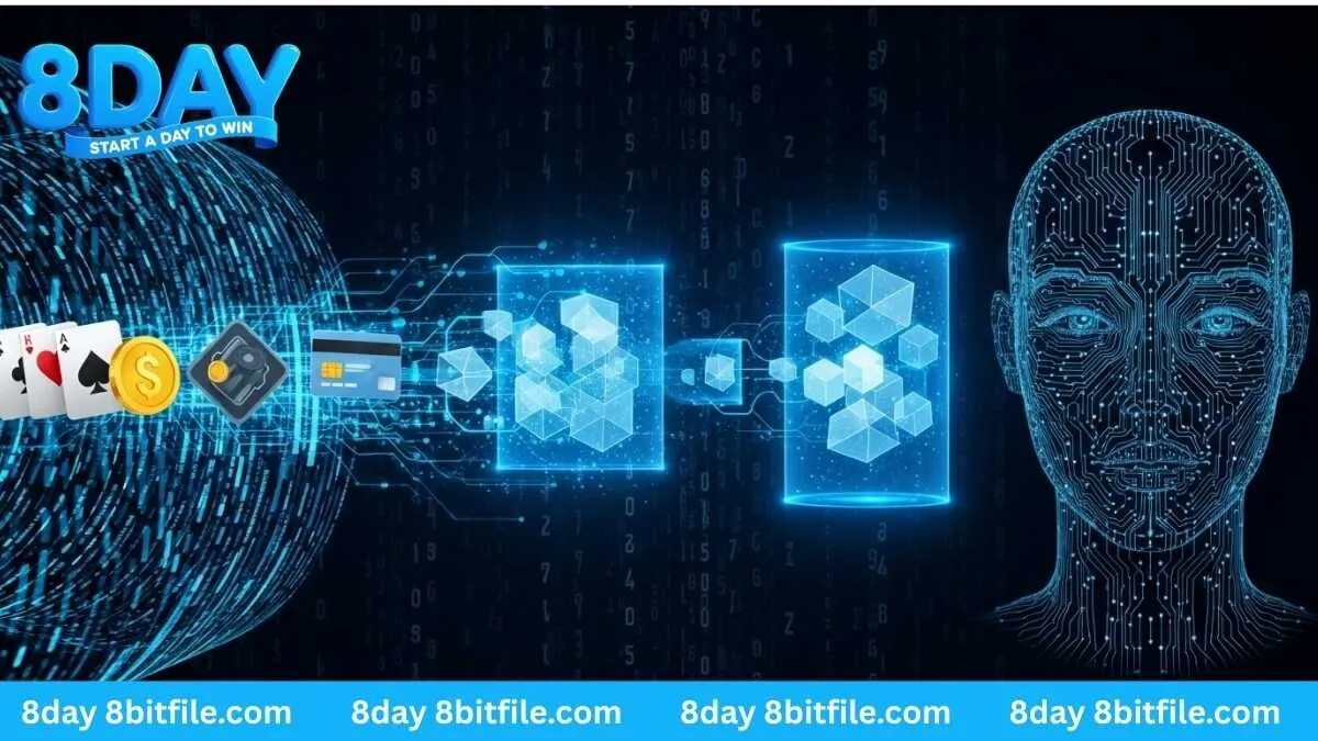 Quy trình mã hóa dữ liệu 8DAY, biến đổi thông tin lá bài, tiền vàng thành dạng an toàn.